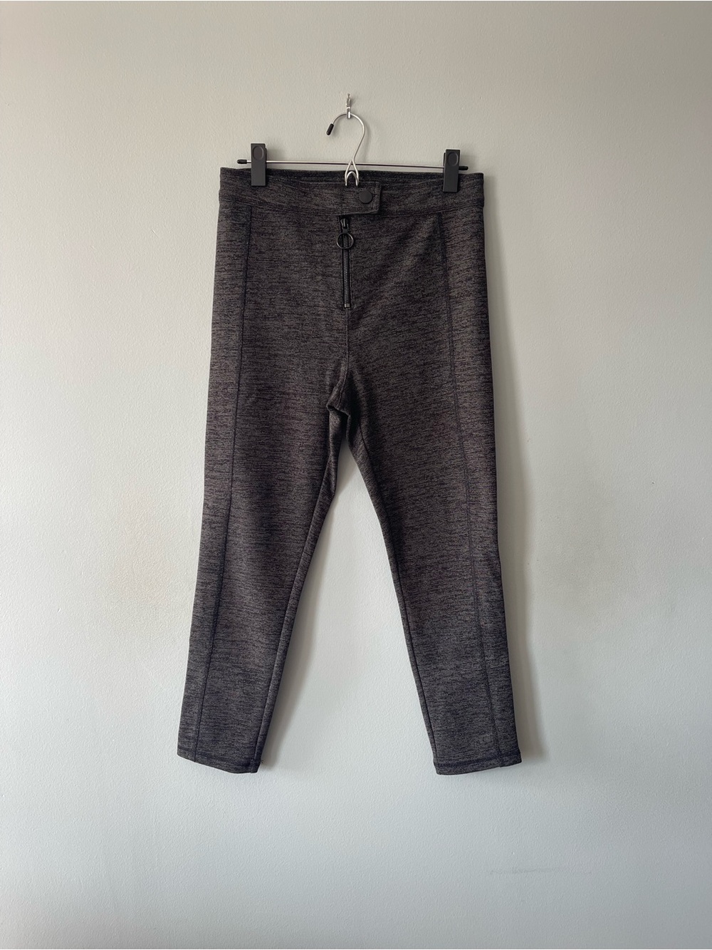 LOFT: Lou & Grey Charcoal Heather Zip-Front Pants